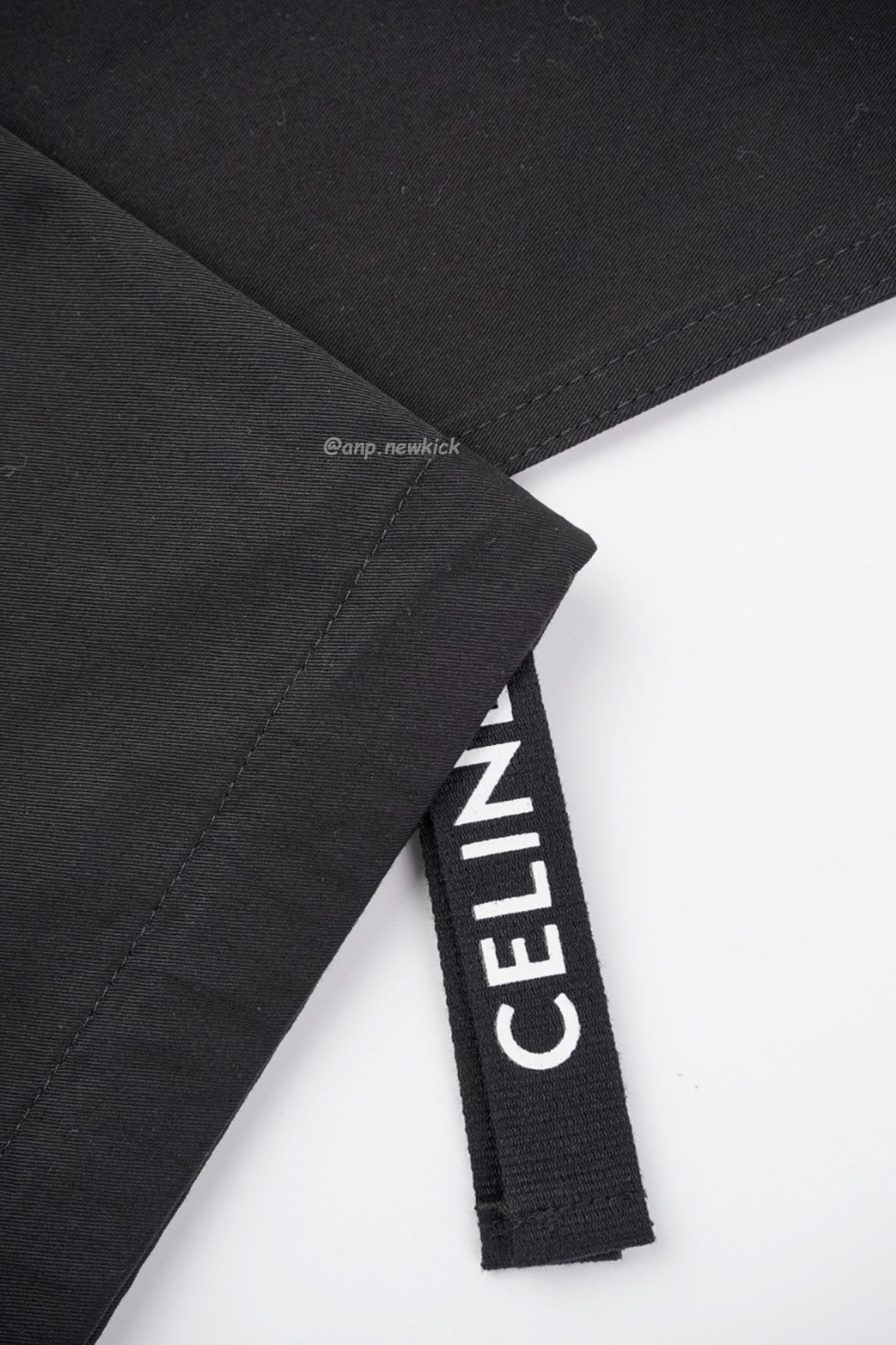 Celine Linen Plain Cotton Logo Cargo Pants (6) - newkick.cc